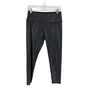 Zella Women's Size M High Waist Activewear Coated Leggings Pull-On Black *FLAW